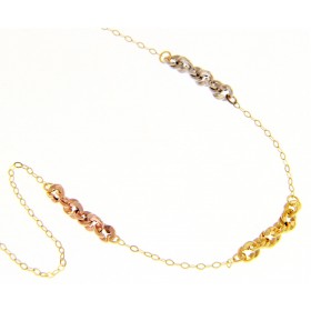 Collana Donna Raggi 42 cm Oro Tre Colori 9kt