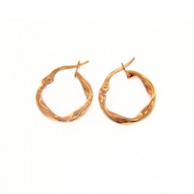 Orecchini Donna Raggi Cerchi Torchon 10 mm Oro Rosa 9kt