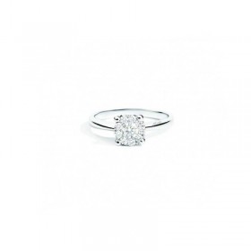 Anello Donna Re Carlo Solitario Nodo D'Amore Oro Bianco 18 Kt Diamante 0,40 ct F SI R04SO988/040