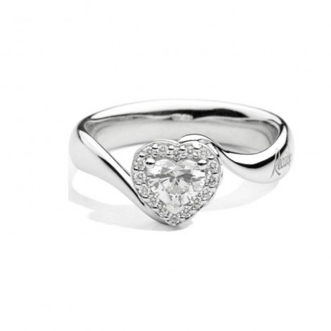 Anello Donna Re Carlo Solitario Valentine Anniversary Oro Bianco 18 Kt Diamante 0,23 ct F VVS R67SC002/023