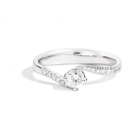 Anello Donna Re Carlo Solitario Valentine Anniversary Oro Bianco 18 Kt Diamante 0,30 ct E SI R01SO195/030