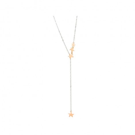 Collana Dodo Lariat Stellina Preziosa 9KT Oro Rosa Argento DCC1009STAR40009R50