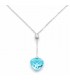 Collana Donna Miluna Oro Bianco Gemma del Cielo Centrale Cuore Topazio Azzurro 4 Ct - Topazio Bianco 0,13 ct  CLD4286X