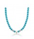 Collana Donna Miluna Terra e Mare Argento 925 Turchese e Perla Coltivata Bianca Diametro 8mm/8,5-9  PCL6197