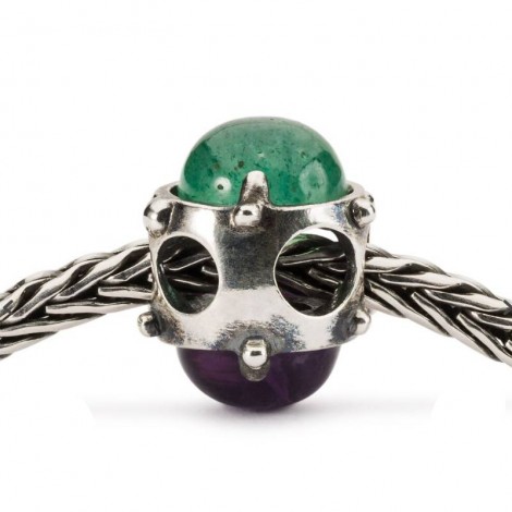 Beads Trollbeads Dono Del Coraggio Argento Avventurina Ametista TAGBE-00284