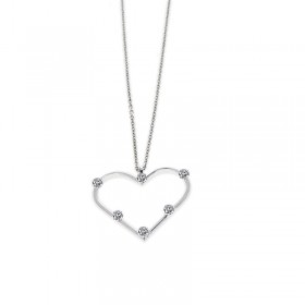 Collana Donna Raggi Argento 925 Cuore Silhouette Zirconi