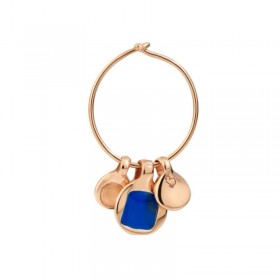 Dodo Monorecchino Donna Bazaar Argento Dorato Oro Rosa e Smalto Blu Piccolo DHC1007BAZAAEXRAG