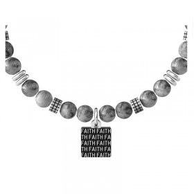 Kidult Spirituality Bracciale Croce Faith Acciaio Agata Grigia 731987