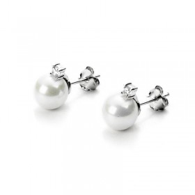 Orecchini Lobo Donna Cesare Paciotti Pearl 10 mm Argento Zirconi 4UOR3248W