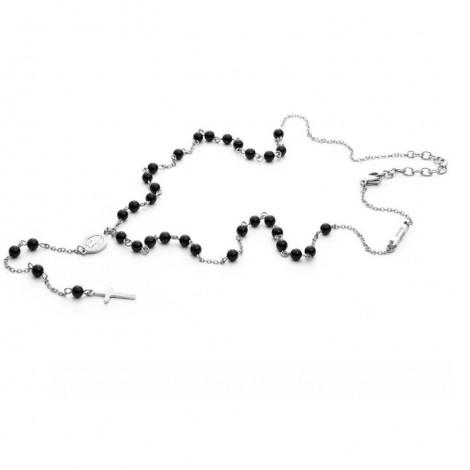 Collana Uomo Cesare Paciotti 4US Black Rosary Croce Acciaio Nero 4UCL3747