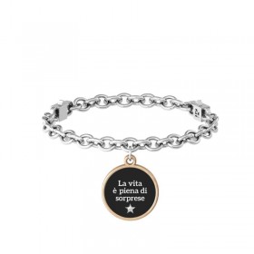 Kidult Philosophy Bracciale Vita Sorprese Acciaio Nero Oro Rosa 731925