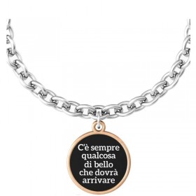 Kidult Philosophy Bracciale Vita Sorprese Acciaio Nero Oro Rosa 731925