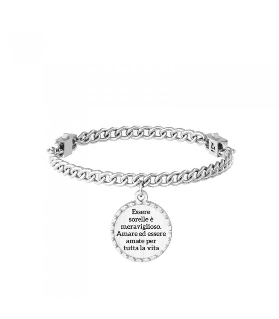 KIDULT Bracciale GIRL -731845: Acciaio Inox Smaltato Con Incisione E Chiusura A Moschettone, Misura Regolabile