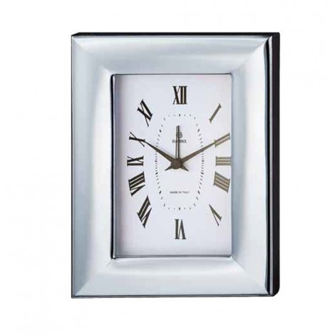 Cornice Orologio Argento Classica Liscia 9x13 cm