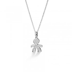 Collana Le Bebé I Pavé Bimbo Oro Bianco 18 kt Diamanti 0,44 ct LBB425