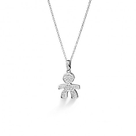 Collana Le Bebé I Pavé Bimbo Oro Bianco 18 kt Diamanti 0,44 ct LBB425