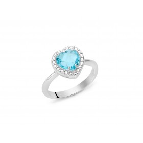 Anello A Cuore Donna Miluna Gemma del Cielo Zirconi Topazio 0,6 Ct Silver/Azzurro LID3464