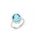 Anello Ovale Donna Miluna Gemma del Cielo Zirconi Topazio 5,82 Ct Silver/Azzurro LID3465