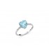 Anello Oro Bianco 18 Kt A Cuore Donna Miluna Gemma del Cielo Diamanti Topazio 2,2 Ct Silver/Azzurro LID3286