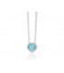 Collana Donna Miluna Gemma del Cielo Centrale Cuore Zirconi Topazio 0,45 Ct Silver/Azzurro CLD4367
