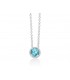 Collana Donna Miluna Gemma del Cielo Centrale Tondo Zirconi Topazio 3,65 Ct Silver/Azzurro CLD4362