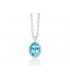 Collana Donna Miluna Gemma del Cielo Ovale Zirconi Topazio 11,5 Ct Silver/Azzurro CLD4356