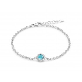 Bracciale Donna Miluna Gemma del Cielo Ovale Zirconi Topazio 1Ct Silver/Azzurro BRD934