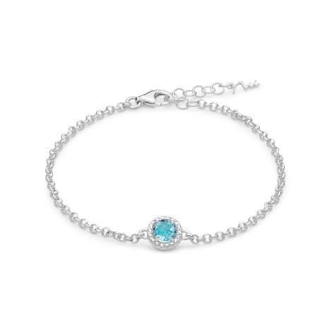 Bracciale Donna Miluna Gemma del Cielo Ovale Zirconi Topazio 1Ct Silver/Azzurro BRD934