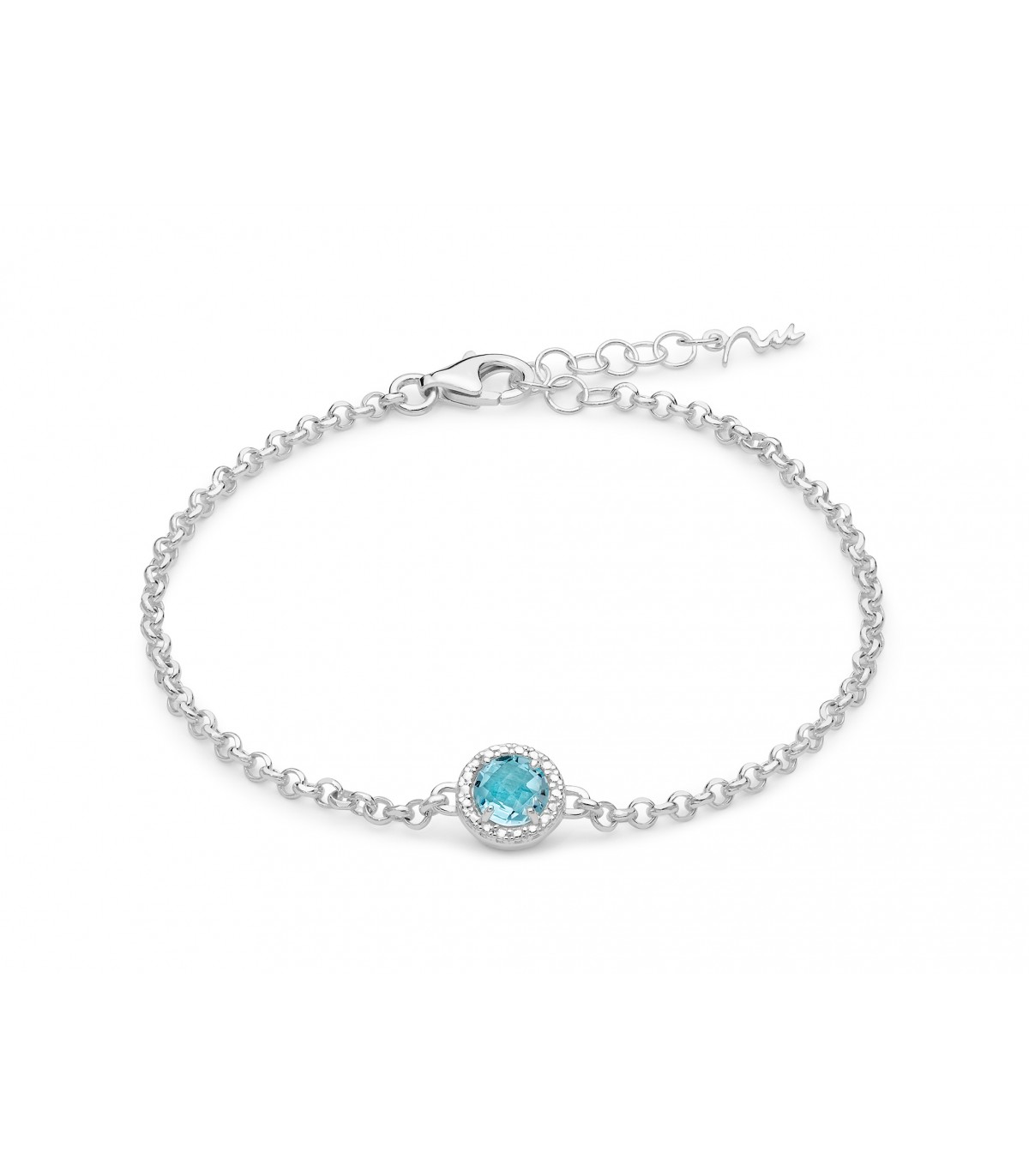 Tuscany Silver Bracciale Donna In Argento 925 Riciclato Con Ceramica Nera E Zirconi, Regolabile 15-18 Cm, Placcato Rodio