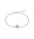 Bracciale Donna Miluna Gemma del Cielo Centrale Cuore Zirconi Topazio 0,45 Ct Silver/Azzurro BRD933