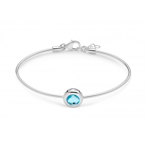 Bracciale Donna Miluna Gemma del Cielo Ovale Zirconi Topazio 1,8 Ct Silver/Azzurro BRD928