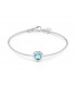 Bracciale Donna Miluna Gemma del Cielo Centrale Cuore Zirconi Topazio 0,6 Ct Silver/Azzurro BRD926