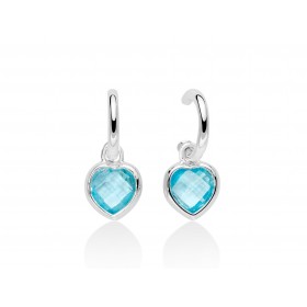 Orecchini A Cuore Donna Miluna Gemma del Cielo Zirconi Topazio 1,2 Ct Silver/Azzurro ERD2568