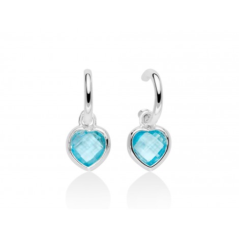 Orecchini A Cuore Donna Miluna Gemma del Cielo Zirconi Topazio 1,2 Ct Silver/Azzurro ERD2568