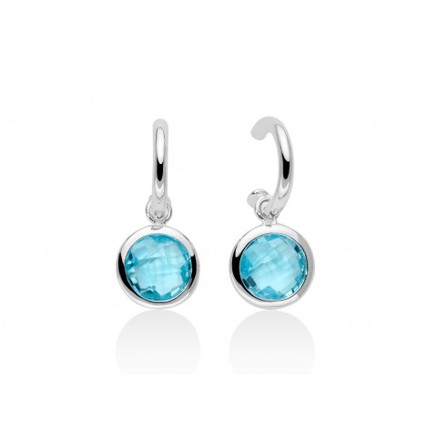 Orecchini A Cerchio Donna Miluna Gemma del Cielo Zirconi Topazio 3,6 Ct Silver/Azzurro ERD2567