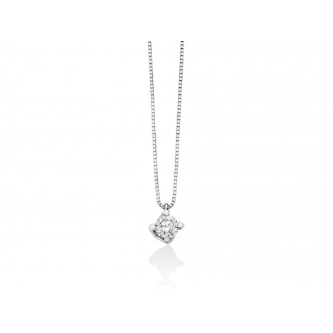 Collana Punto Luce Miluna Oro Bianco 18 kt Diamante 0,40 ct CLD5065-040G7