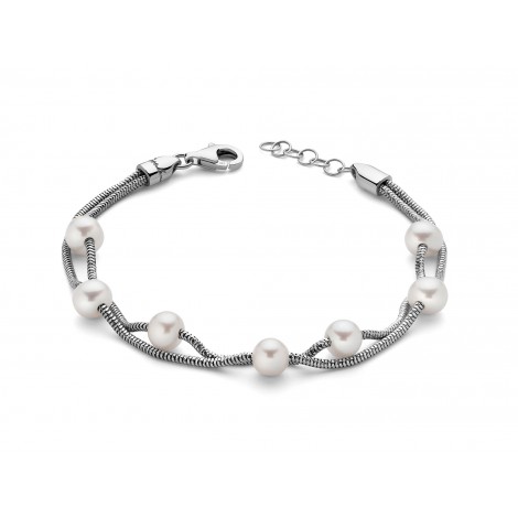 Bracciale Donna Miluna L'Argento di Miss Italia e Fili e 7 Perle Bianche PBR2832