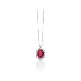 Girocollo Miluna Rubino 0,84 ct Oro 18kt Diamanti 0,135ct CLD4102