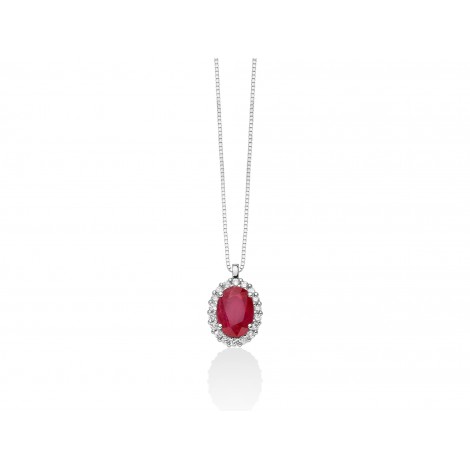Girocollo Miluna Rubino 0,84 ct Oro 18kt Diamanti 0,135ct CLD4102