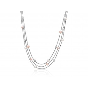 Collana Donna Miluna L'Argento di Miss Italia 3 Fili e 17 Perle PCL5627
