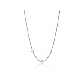 Collana Donna Miluna Miss Italia Argento e 3 Perle Bianche Diametro 6,5/7 PCL5800