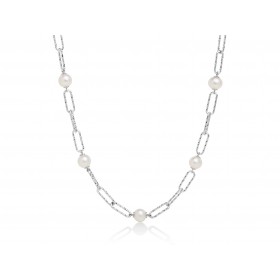 Collana Donna Miluna Miss Italia Argento 925 Ovali 5 Perle PCL6066