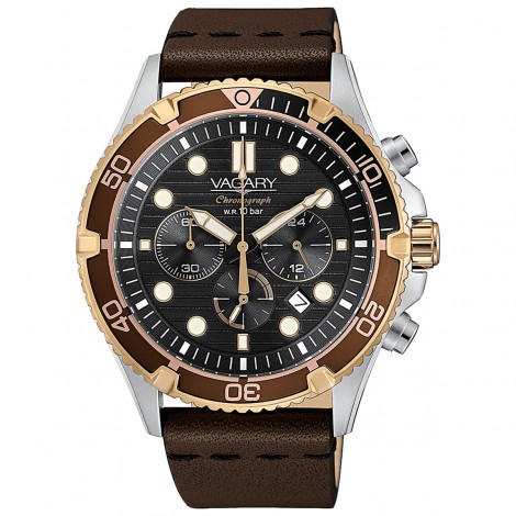 Orologio Cronografo Uomo Vagary AquaDiver Brown IV4-331-50