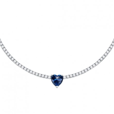 Collana Chiara Ferragni Donna Diamond Heart 37-5 cm Silver Zirconi Blue J19AUV03