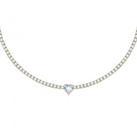 Collana Chiara Ferragni Donna Diamond Heart Cuore Bianco dettaglio cuore