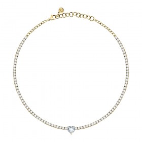 Collana Chiara Ferragni Donna Diamond Heart Cuore Bianco intera