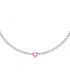 Collana Chiara Ferragni Donna Diamond Heart 37-5 cm Silver Zirconi Rosa J19AUV05