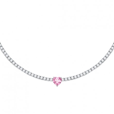 Collana Chiara Ferragni Donna Diamond Heart 37-5 cm Silver Zirconi Rosa J19AUV05