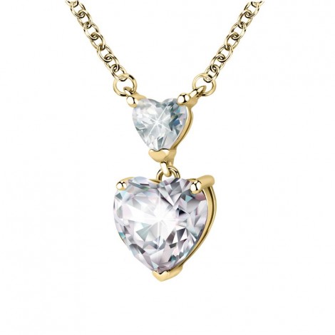 Collana Chiara Ferragni Donna Diamond Heart 38-4 cm Placcato Oro Giallo 18Kt White Zirconi J19AUV08