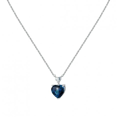 Collana Chiara Ferragni Donna Diamond Heart 38-4 cm Silver White Blue Zirconi J19AUV10